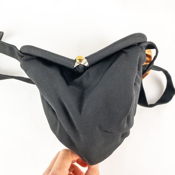 J. R. Julius Resnick Vintage Black Purse Bag Satin Coin Purse Womens One Size - Picture 8 of 16